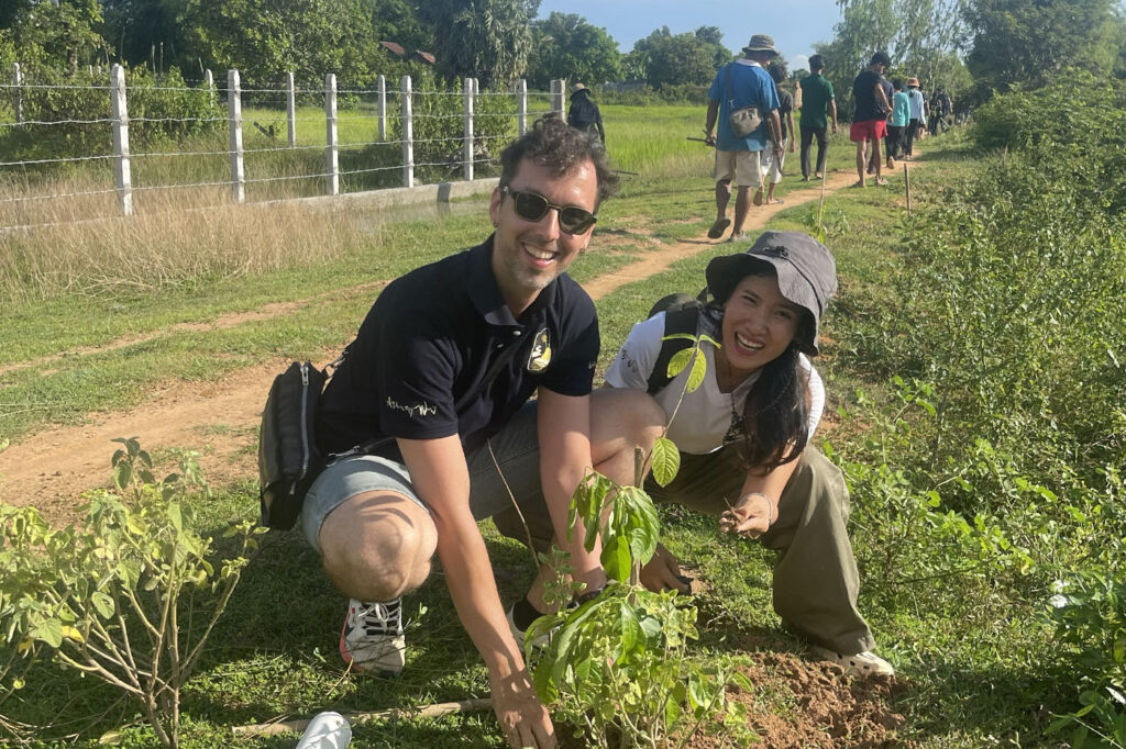 Asia My Way team participating in tree planting initiative in Cambodia